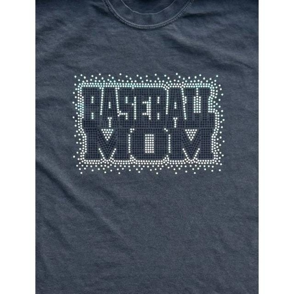 Baseball Mom Spangle 100% Cotton Comfort Colors Graphic Tee Faded Black L